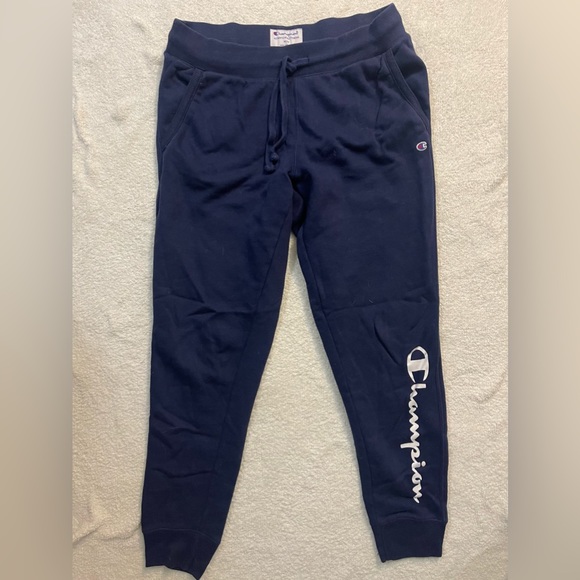 Navy Blue Champion Sweat Pants - Picture 1 of 5